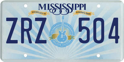 MS license plate ZRZ504