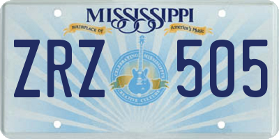 MS license plate ZRZ505