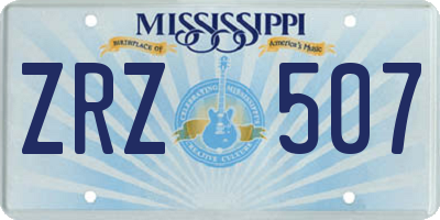 MS license plate ZRZ507