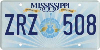 MS license plate ZRZ508