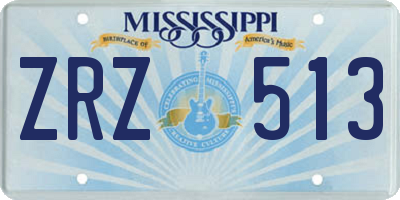 MS license plate ZRZ513