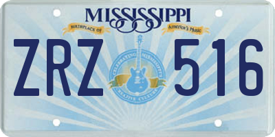MS license plate ZRZ516