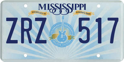 MS license plate ZRZ517