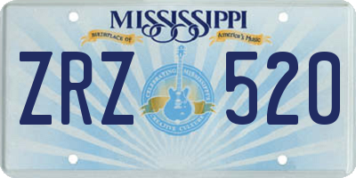 MS license plate ZRZ520