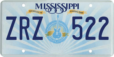 MS license plate ZRZ522