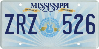 MS license plate ZRZ526