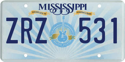 MS license plate ZRZ531
