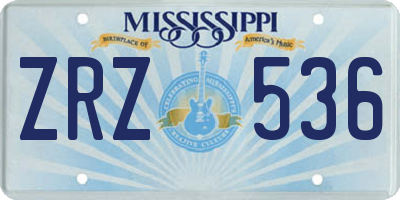 MS license plate ZRZ536