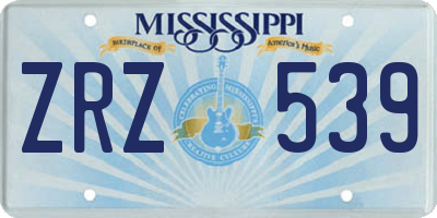 MS license plate ZRZ539