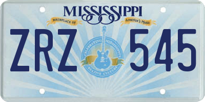 MS license plate ZRZ545