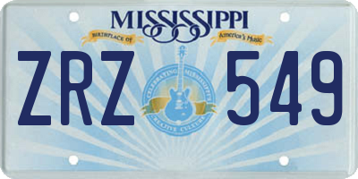MS license plate ZRZ549