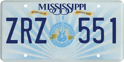 MS license plate ZRZ551