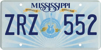MS license plate ZRZ552
