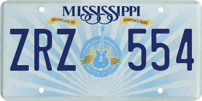 MS license plate ZRZ554