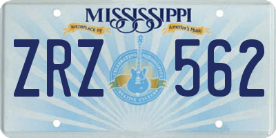 MS license plate ZRZ562