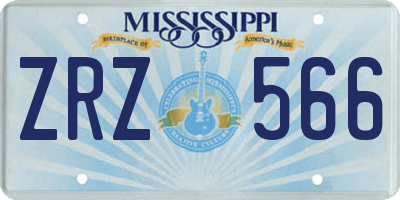 MS license plate ZRZ566