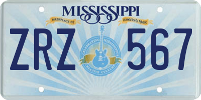 MS license plate ZRZ567