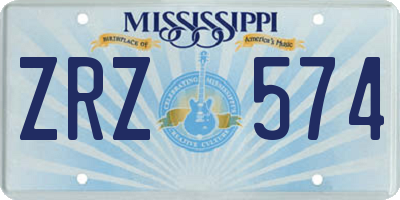 MS license plate ZRZ574