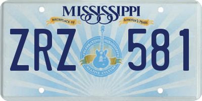 MS license plate ZRZ581