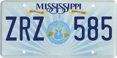 MS license plate ZRZ585