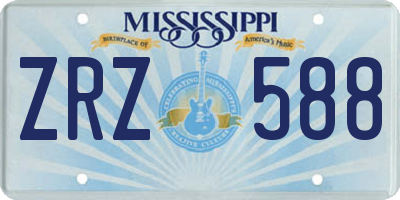 MS license plate ZRZ588