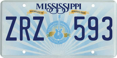 MS license plate ZRZ593