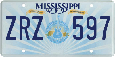 MS license plate ZRZ597