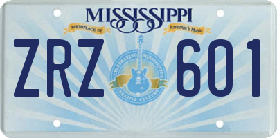 MS license plate ZRZ601