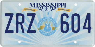 MS license plate ZRZ604
