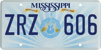 MS license plate ZRZ606