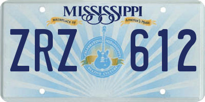 MS license plate ZRZ612