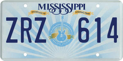 MS license plate ZRZ614