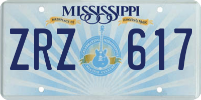 MS license plate ZRZ617