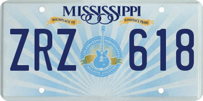 MS license plate ZRZ618