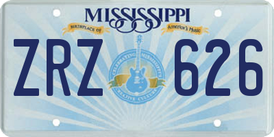 MS license plate ZRZ626