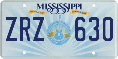 MS license plate ZRZ630