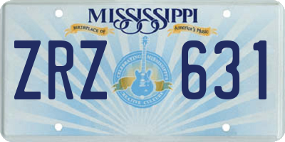 MS license plate ZRZ631