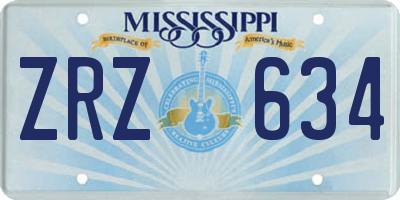 MS license plate ZRZ634