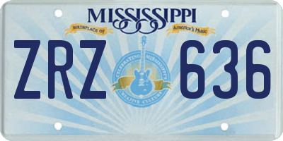 MS license plate ZRZ636
