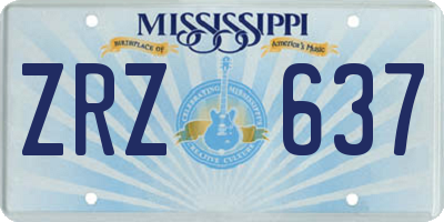 MS license plate ZRZ637