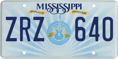 MS license plate ZRZ640