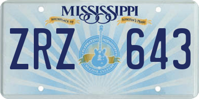 MS license plate ZRZ643