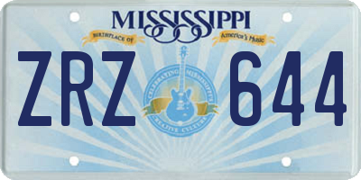 MS license plate ZRZ644