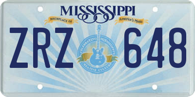 MS license plate ZRZ648