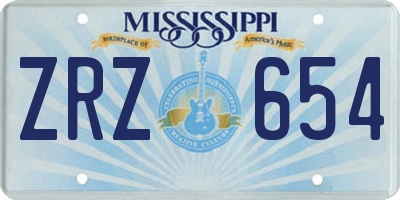 MS license plate ZRZ654