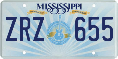 MS license plate ZRZ655