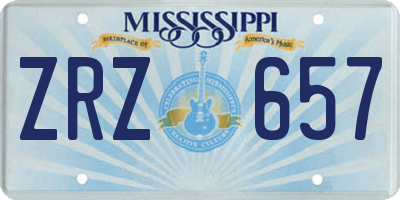 MS license plate ZRZ657