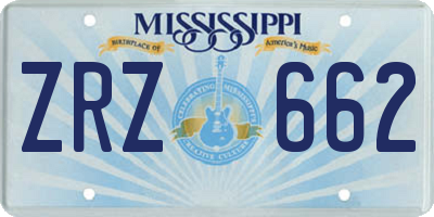 MS license plate ZRZ662
