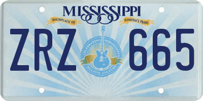 MS license plate ZRZ665