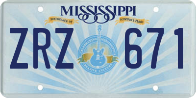 MS license plate ZRZ671